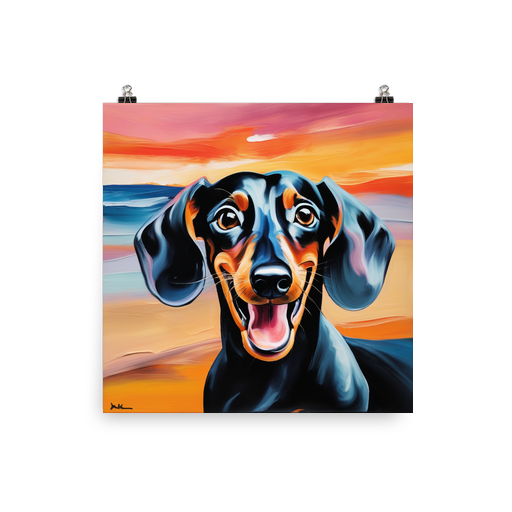 PugMug Custom Black Dachshund Poster