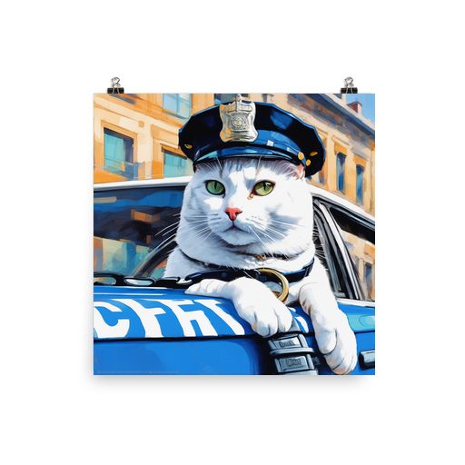 PugMug Custom White Companion Cat Poster