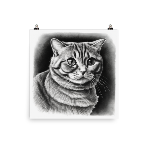 PugMug Custom Tabby Scottish Fold Cat Poster
