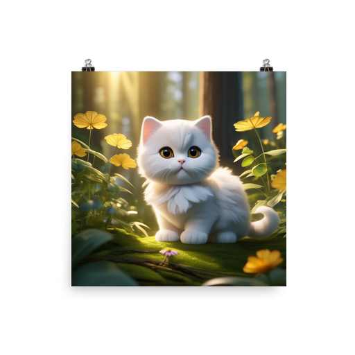 PugMug Custom White Scottish Fold Cat Poster