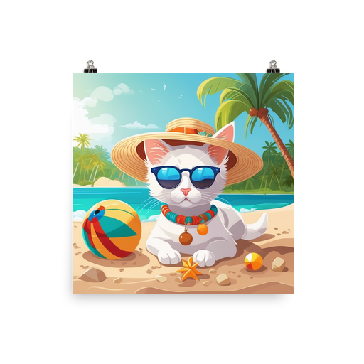 PugMug Custom White Companion Cat Poster