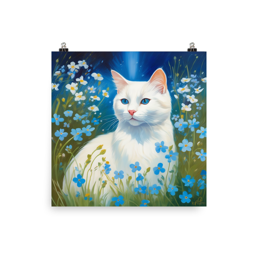 PugMug Custom White Companion Cat Poster