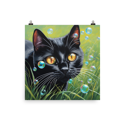 PugMug Custom Black American Shorthair Cat Poster