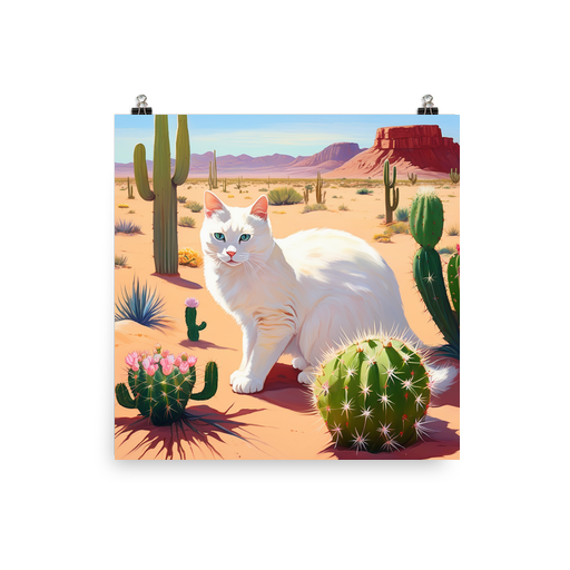 PugMug Custom White Companion Cat Poster