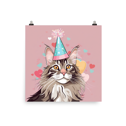 PugMug Custom Tabby Maine Coon Cat Poster