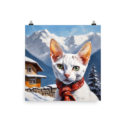 PugMug Custom White Devon Rex Cat Poster
