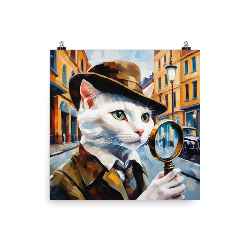 PugMug Custom White Companion Cat Poster