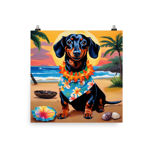 PugMug Custom Black Dachshund Poster