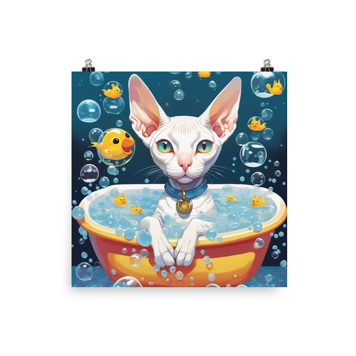 PugMug Custom White Sphynx Cat Poster