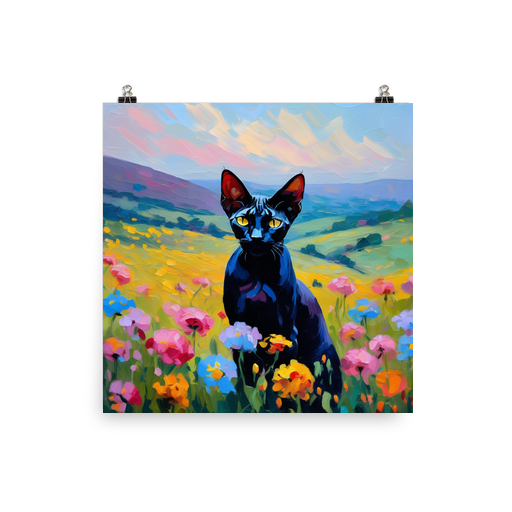 PugMug Custom Black Sphynx Cat Poster