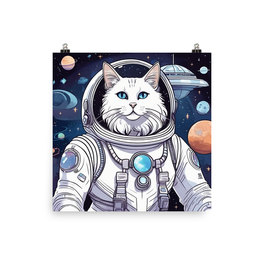 PugMug Custom White Companion Cat Poster