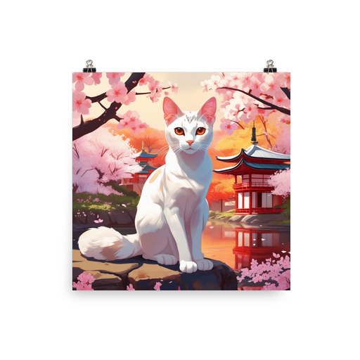 PugMug Custom White Abyssinian Cat Poster