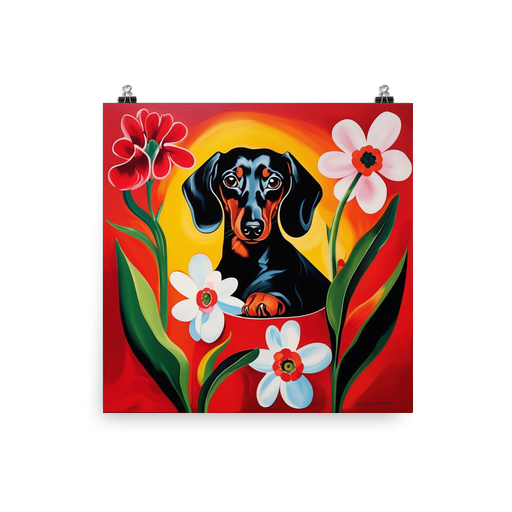 PugMug Custom Black Dachshund Poster