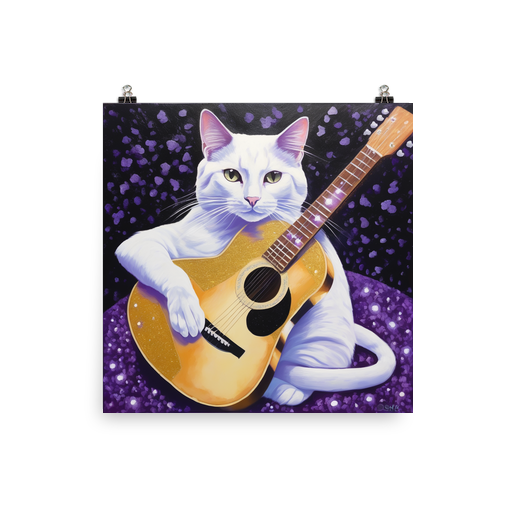 PugMug Custom White Companion Cat Poster