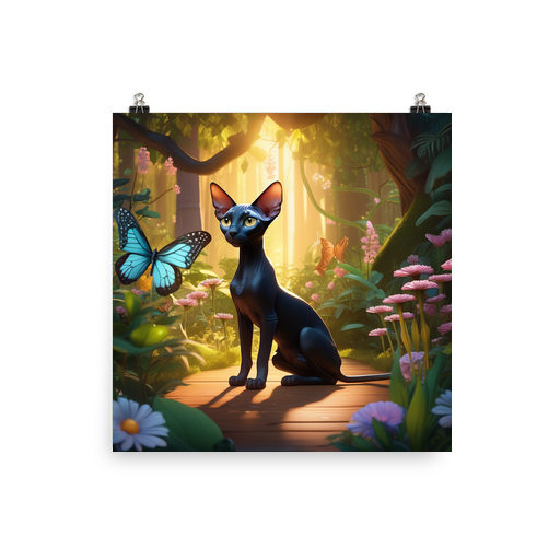 PugMug Custom Black Sphynx Cat Poster