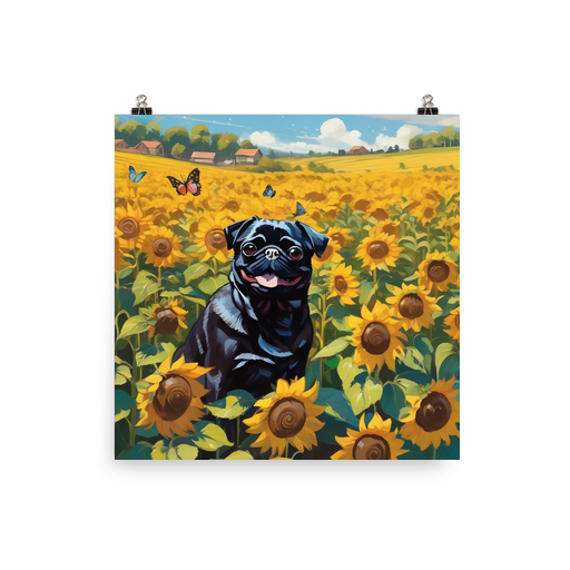 PugMug Custom Black Pug Poster