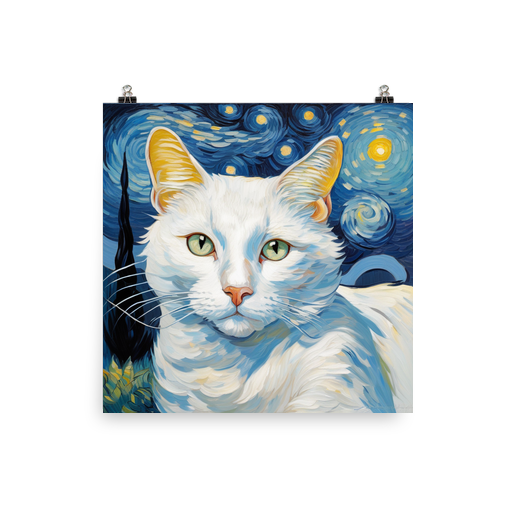 PugMug Custom White Companion Cat Poster