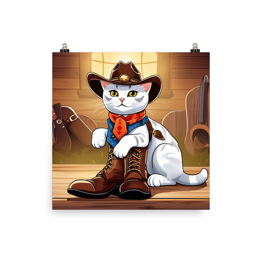 PugMug Custom White American Shorthair Cat Poster