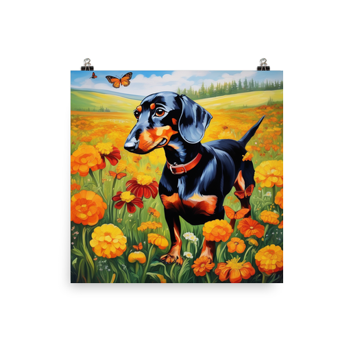 PugMug Custom Black Dachshund Poster