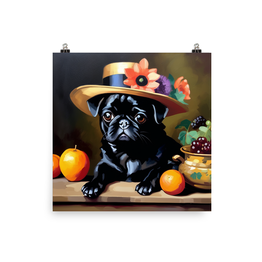 PugMug Custom Black Pug Poster
