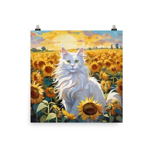 PugMug Custom White Maine Coon Cat Poster