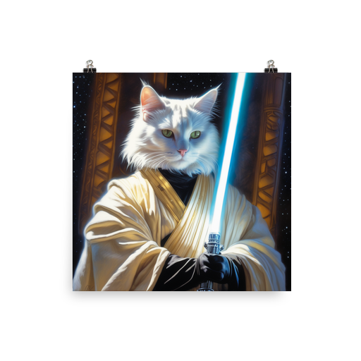 PugMug Custom White Companion Cat Poster