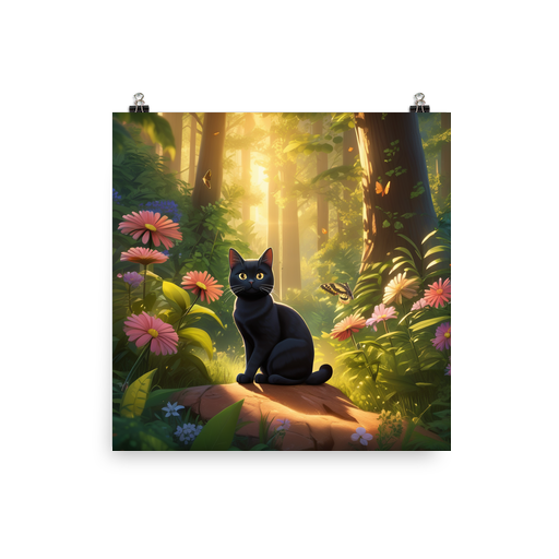 PugMug Custom Black American Shorthair Cat Poster