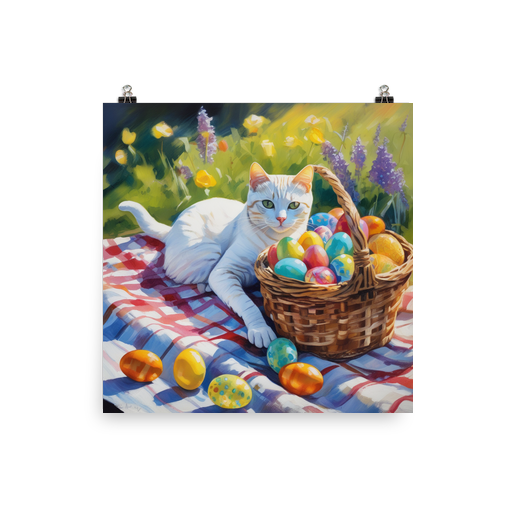 PugMug Custom White American Shorthair Cat Poster