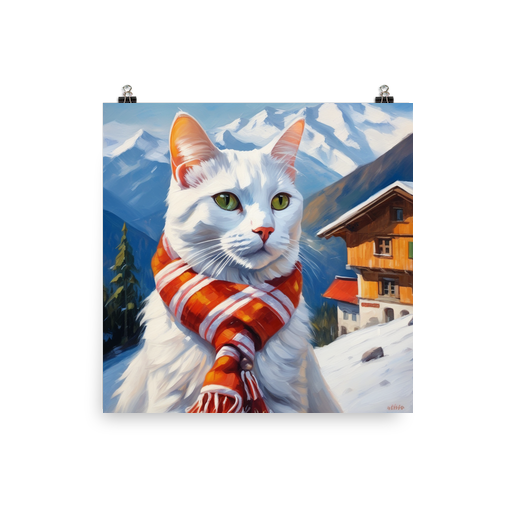 PugMug Custom White Companion Cat Poster