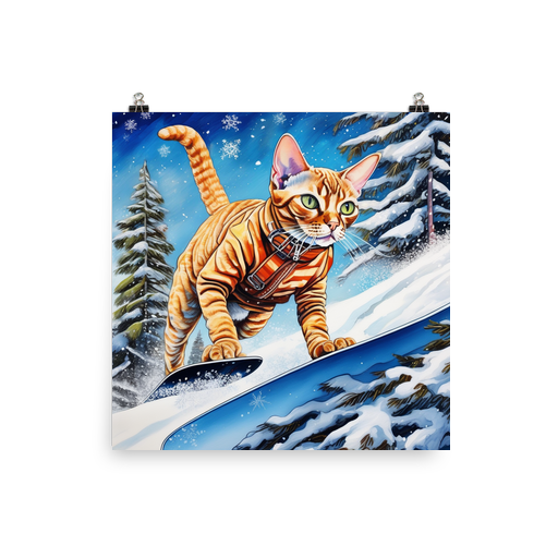 PugMug Custom Tabby Devon Rex Cat Poster