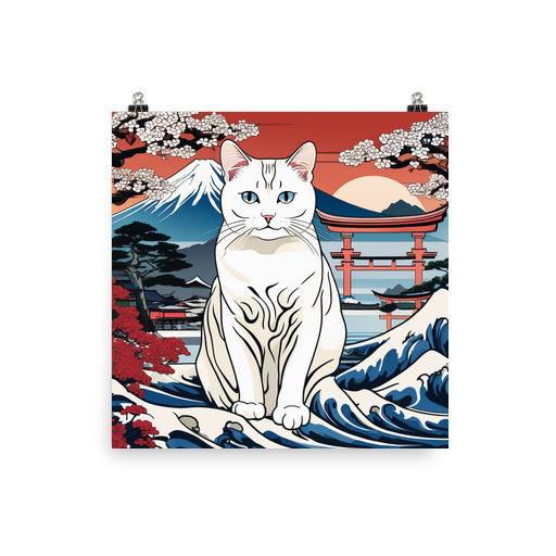 PugMug Custom White Companion Cat Poster