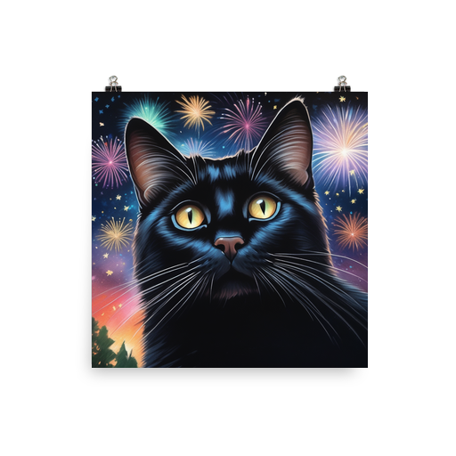 PugMug Custom Black Companion Cat Poster