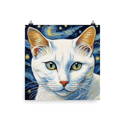 PugMug Custom White American Shorthair Cat Poster