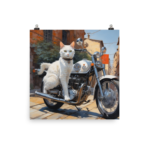 PugMug Custom White Companion Cat Poster