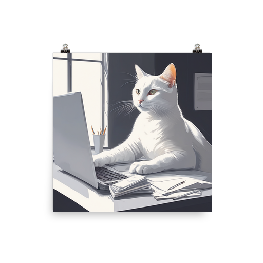 PugMug Custom White Companion Cat Poster