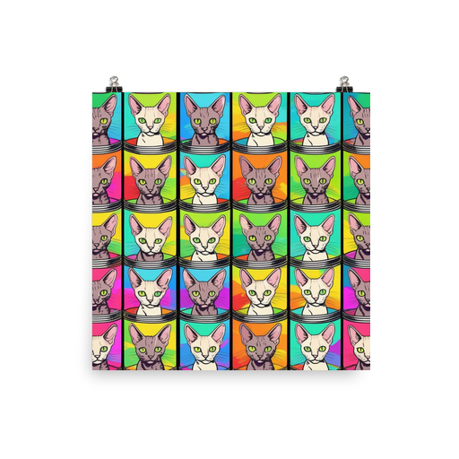 PugMug Custom Tabby Devon Rex Cat Poster