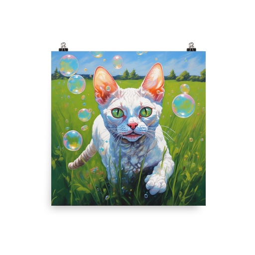 PugMug Custom White Devon Rex Cat Poster