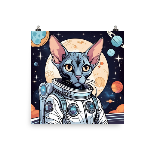 PugMug Custom Black Sphynx Cat Poster