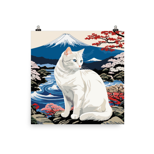 PugMug Custom White Companion Cat Poster