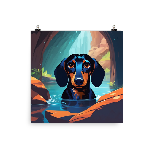 PugMug Custom Black Dachshund Poster