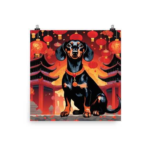 PugMug Custom Black Dachshund Poster