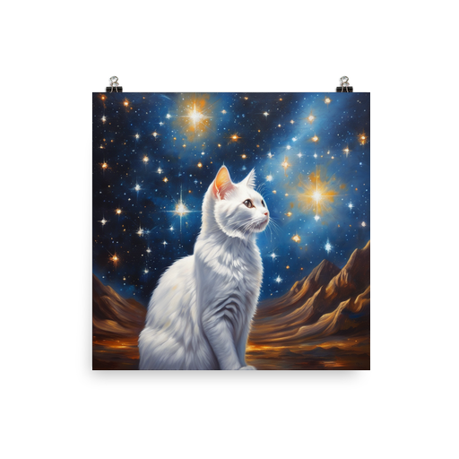 PugMug Custom White Companion Cat Poster