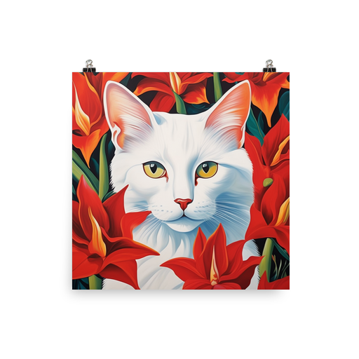 PugMug Custom White Companion Cat Poster