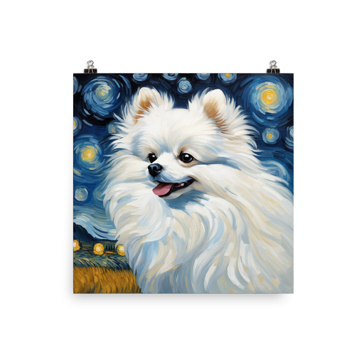 PugMug Custom White Pomeranian Poster
