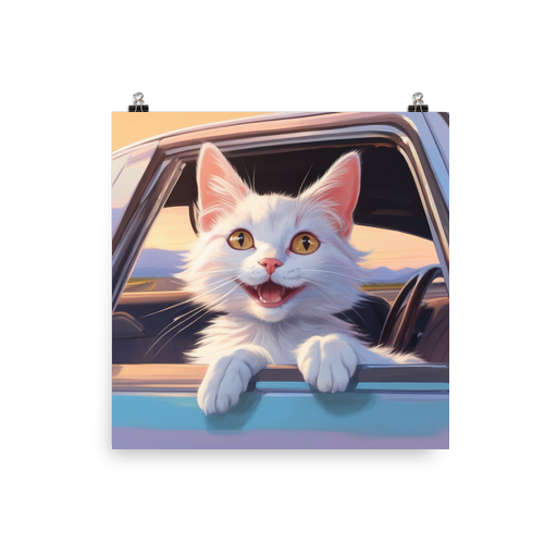 PugMug Custom White Companion Cat Poster