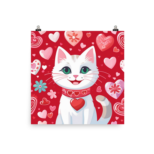 PugMug Custom White Companion Cat Poster