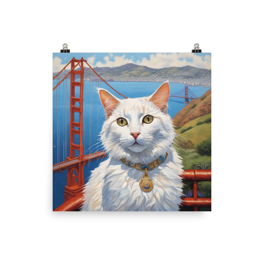 PugMug Custom White Companion Cat Poster