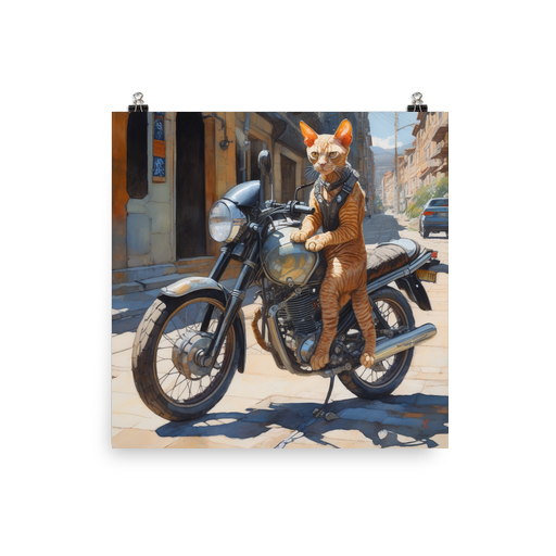 PugMug Custom Tabby Devon Rex Cat Poster