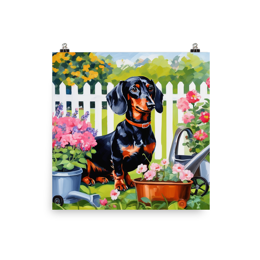 PugMug Custom Black Dachshund Poster