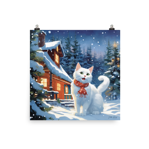 PugMug Custom White Companion Cat Poster